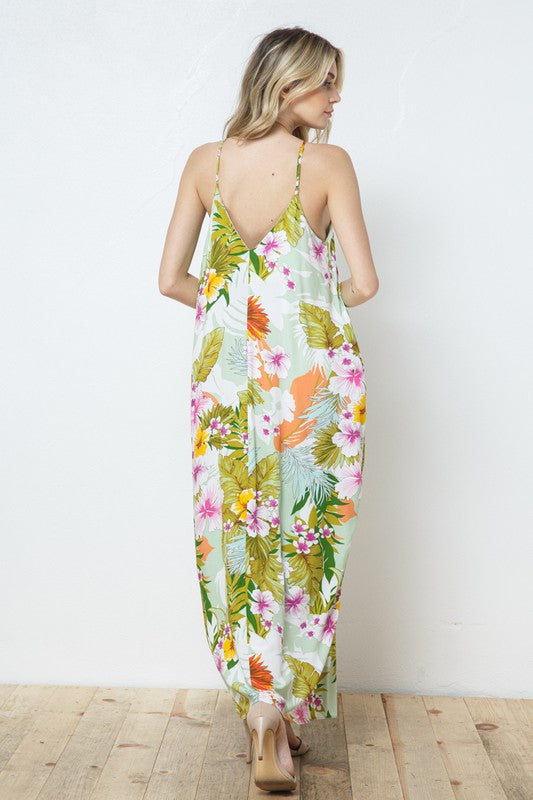 EN-A0141-PRINT MAXI DRESS WITH ADJUSTABLE STRAPS