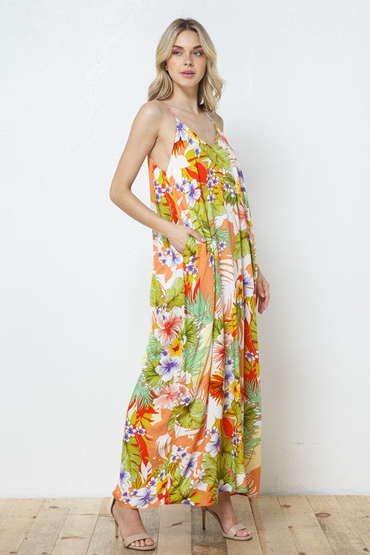 EN-A0141-PRINT MAXI DRESS WITH ADJUSTABLE STRAPS