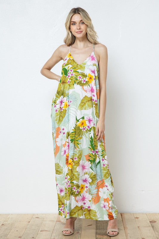 EN-A0141-PRINT MAXI DRESS WITH ADJUSTABLE STRAPS