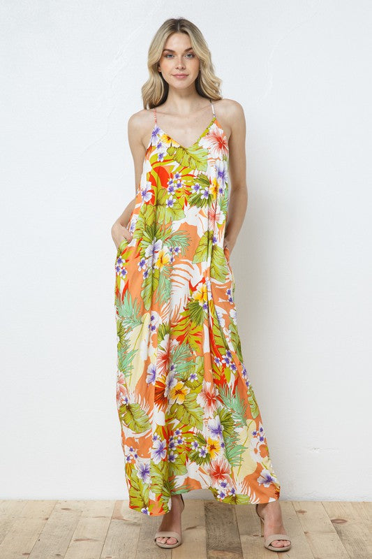 EN-A0141-PRINT MAXI DRESS WITH ADJUSTABLE STRAPS