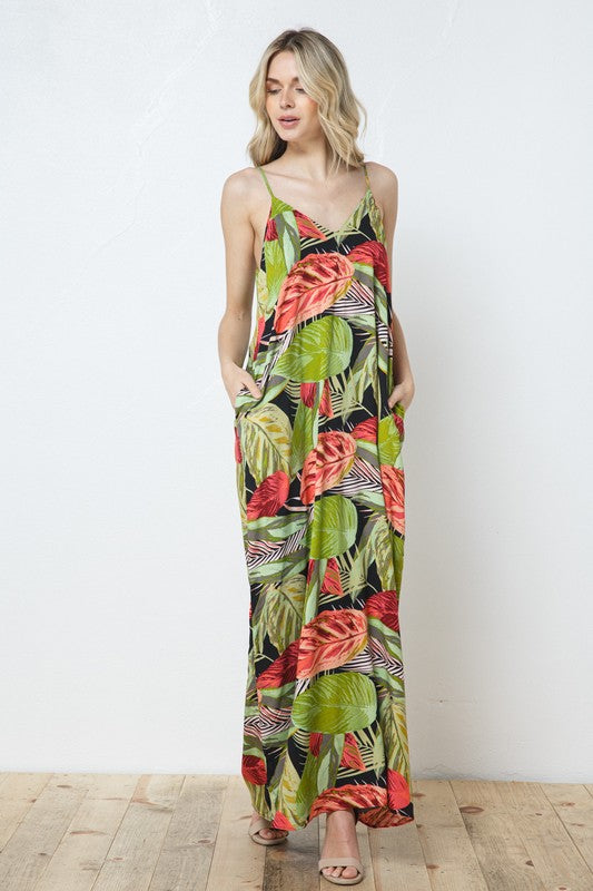 EN-A0134-PRINT MAXI DRESS WITH ADJUSTABLE STRAPS