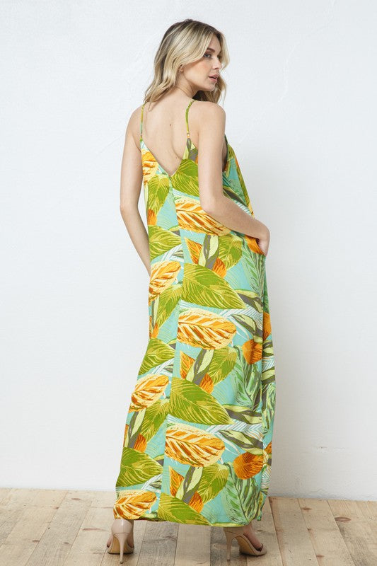 EN-A0134-PRINT MAXI DRESS WITH ADJUSTABLE STRAPS