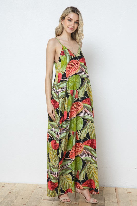 EN-A0134-PRINT MAXI DRESS WITH ADJUSTABLE STRAPS