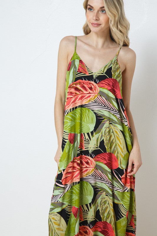 EN-A0134-PRINT MAXI DRESS WITH ADJUSTABLE STRAPS