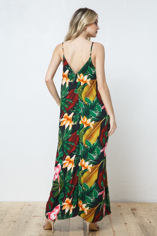 EN-A0131-PRINT MAXI DRESS WITH ADJUSTABLE STRAPS