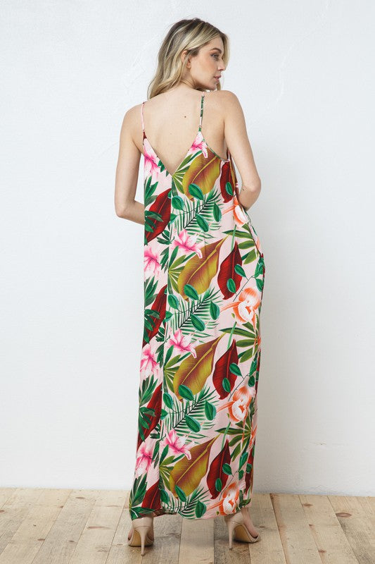 EN-A0131-PRINT MAXI DRESS WITH ADJUSTABLE STRAPS