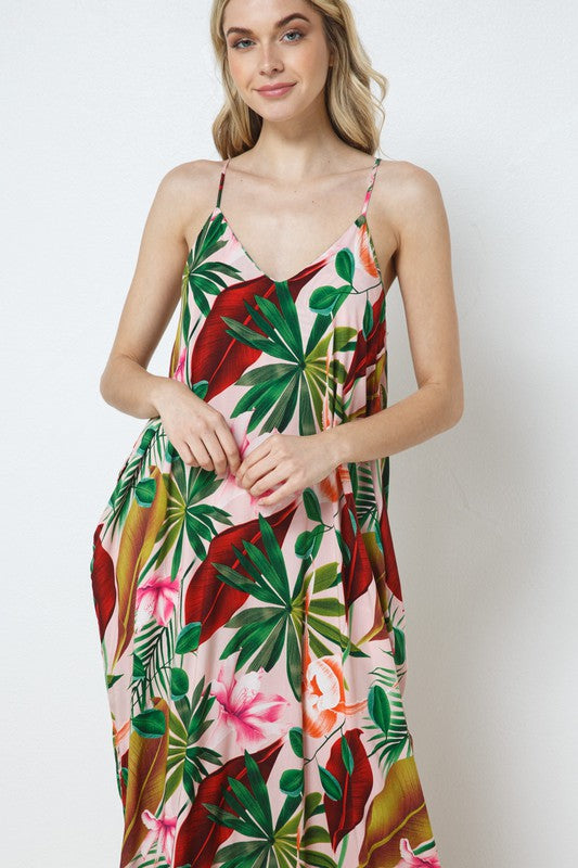 EN-A0131-PRINT MAXI DRESS WITH ADJUSTABLE STRAPS