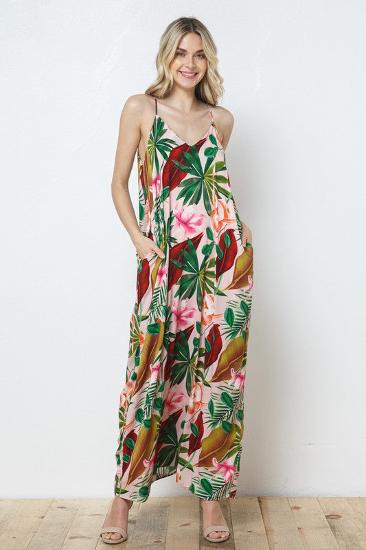 EN-A0131-PRINT MAXI DRESS WITH ADJUSTABLE STRAPS