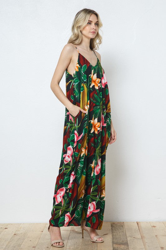 EN-A0131-PRINT MAXI DRESS WITH ADJUSTABLE STRAPS