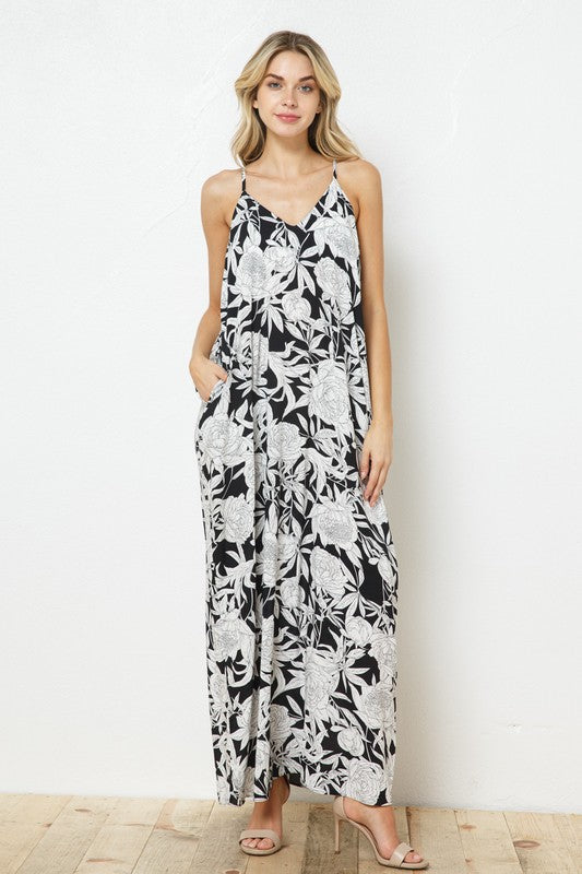 EN-A0212-PRINT MAXI DRESS WITH ADJUSTABLE STRAPS