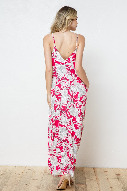 EN-A0212-PRINT MAXI DRESS WITH ADJUSTABLE STRAPS