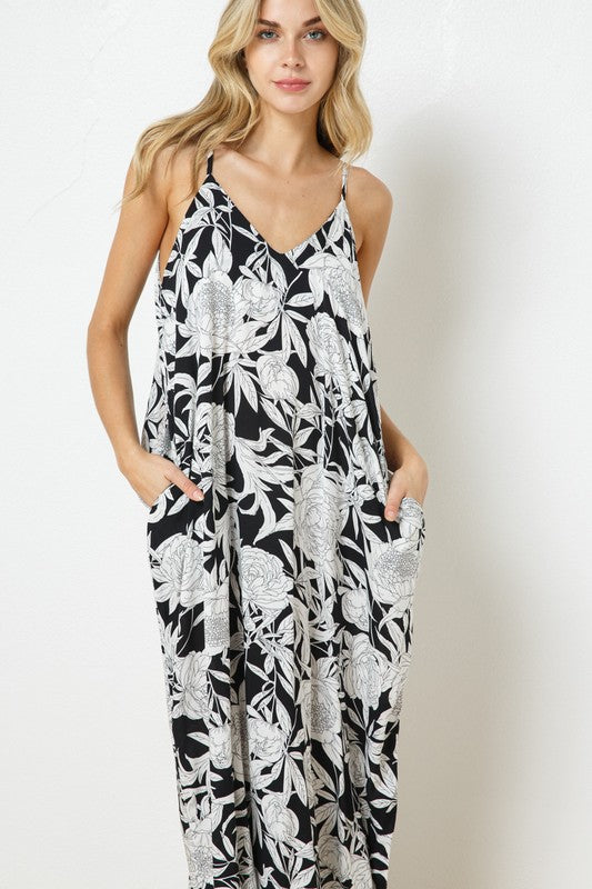 EN-A0212-PRINT MAXI DRESS WITH ADJUSTABLE STRAPS