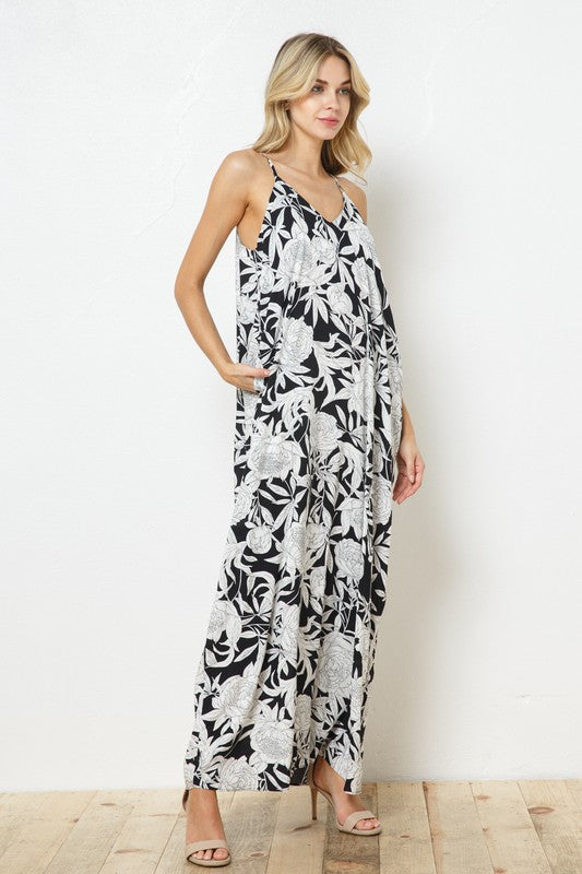 EN-A0212-PRINT MAXI DRESS WITH ADJUSTABLE STRAPS