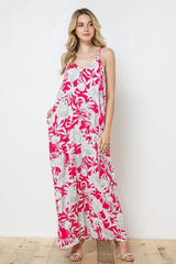 EN-A0212-PRINT MAXI DRESS WITH ADJUSTABLE STRAPS