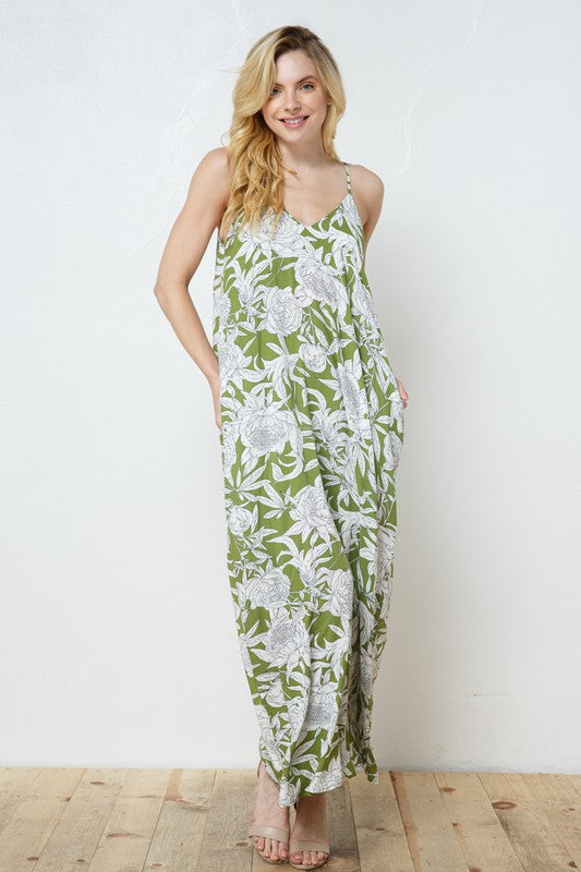 EN-A0212-PRINT MAXI DRESS WITH ADJUSTABLE STRAPS