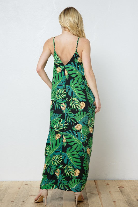 EN-A0406-PRINT MAXI DRESS WITH ADJUSTABLE STRAPS