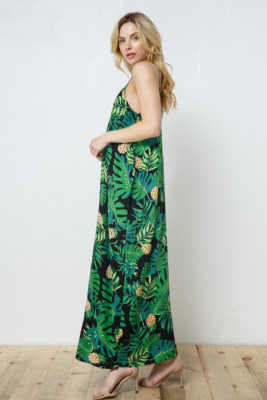 EN-A0406-PRINT MAXI DRESS WITH ADJUSTABLE STRAPS