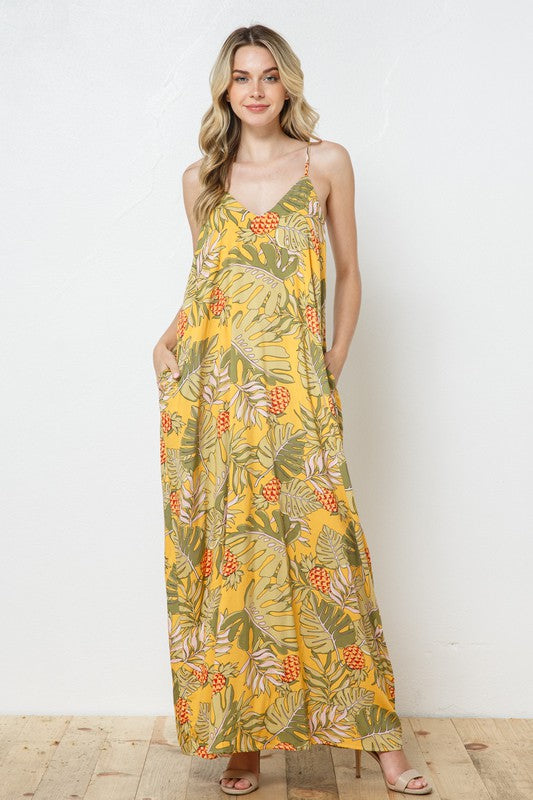 EN-A0406-PRINT MAXI DRESS WITH ADJUSTABLE STRAPS