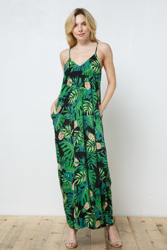 EN-A0406-PRINT MAXI DRESS WITH ADJUSTABLE STRAPS