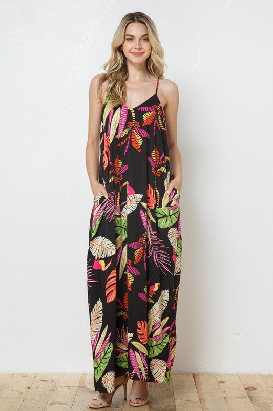 EN-A0504-PRINT MAXI DRESS WITH ADJUSTABLE STRAPS