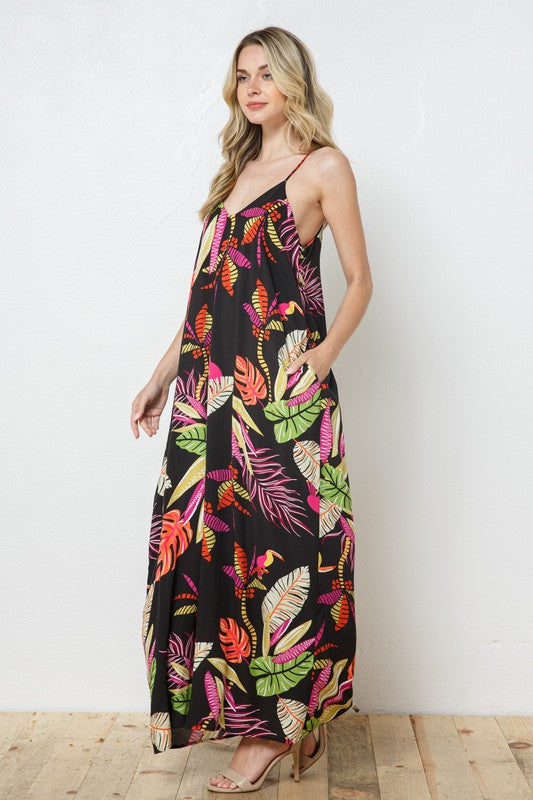 EN-A0504-PRINT MAXI DRESS WITH ADJUSTABLE STRAPS