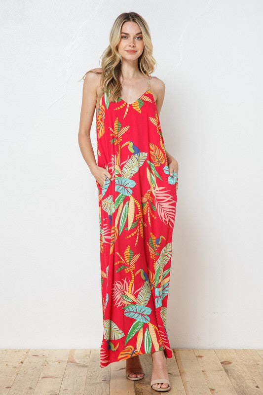 EN-A0504-PRINT MAXI DRESS WITH ADJUSTABLE STRAPS