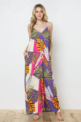 EN-A0435-PRINT MAXI DRESS WITH ADJUSTABLE STRAPS