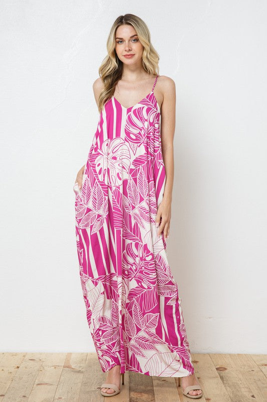 EN-A0342-PRINT MAXI DRESS WITH ADJUSTABLE STRAPS