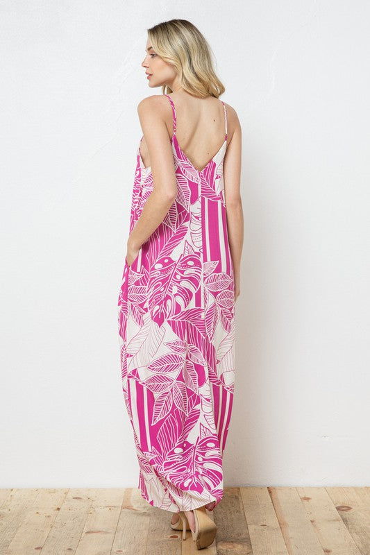 EN-A0342-PRINT MAXI DRESS WITH ADJUSTABLE STRAPS