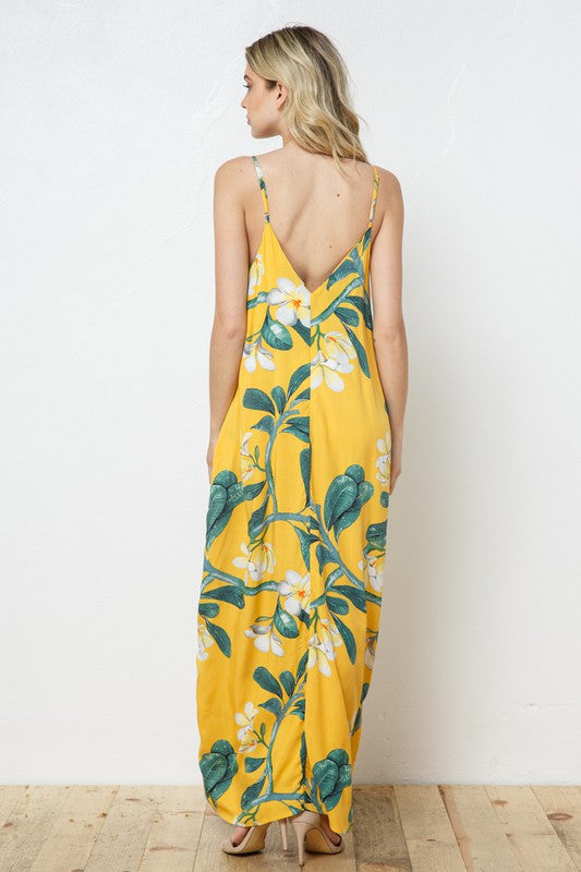 EN-A0446-PRINT MAXI DRESS WITH ADJUSTABLE STRAPS