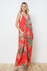 EN-A0295-PRINT MAXI DRESS WITH ADJUSTABLE STRAPS