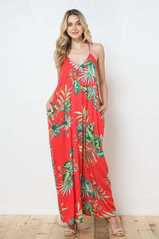 EN-A0295-PRINT MAXI DRESS WITH ADJUSTABLE STRAPS