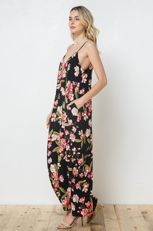 EN-A0143-PRINT MAXI DRESS WITH ADJUSTABLE STRAPS