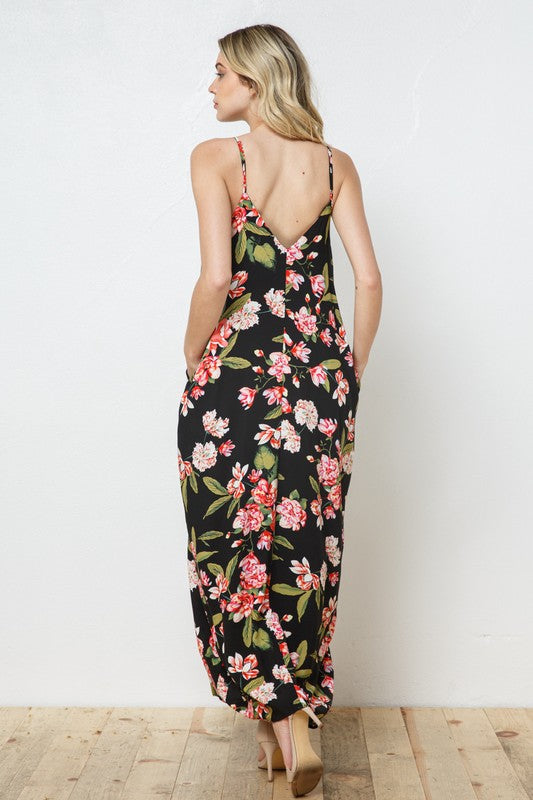 EN-A0143-PRINT MAXI DRESS WITH ADJUSTABLE STRAPS