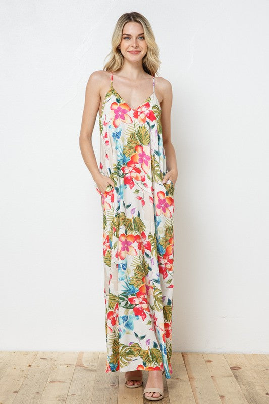 EN-A0367-PRINT MAXI DRESS WITH ADJUSTABLE STRAPS