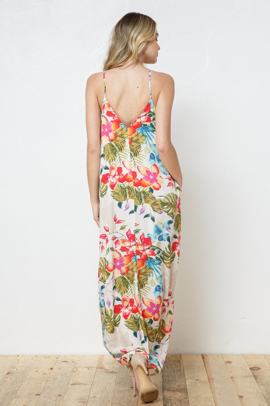 EN-A0367-PRINT MAXI DRESS WITH ADJUSTABLE STRAPS