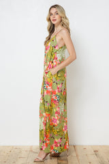 EN-A0367-PRINT MAXI DRESS WITH ADJUSTABLE STRAPS