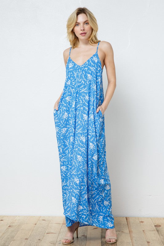 EN-A0352-PRINT MAXI DRESS WITH ADJUSTABLE STRAPS