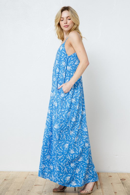 EN-A0352-PRINT MAXI DRESS WITH ADJUSTABLE STRAPS