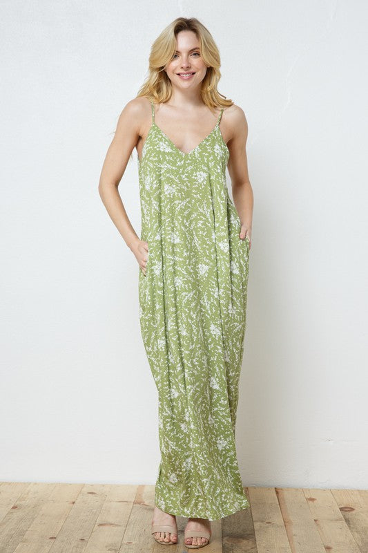 EN-A0352-PRINT MAXI DRESS WITH ADJUSTABLE STRAPS