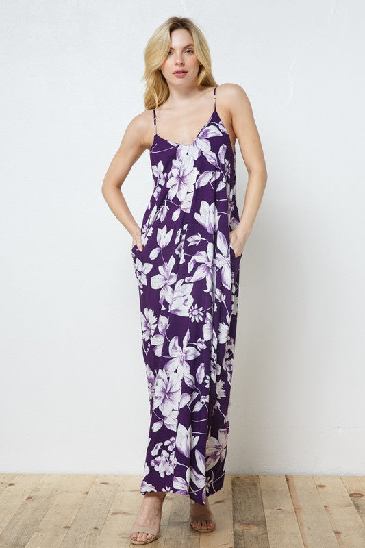 EN-A0413-PRINT MAXI DRESS WITH ADJUSTABLE STRAPS