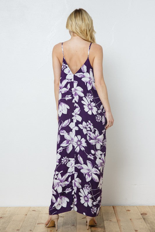 EN-A0413-PRINT MAXI DRESS WITH ADJUSTABLE STRAPS