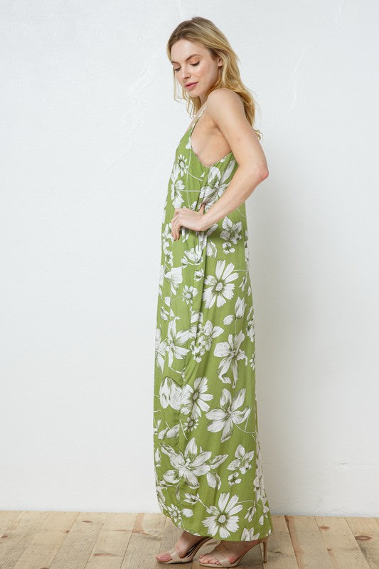 EN-A0413-PRINT MAXI DRESS WITH ADJUSTABLE STRAPS