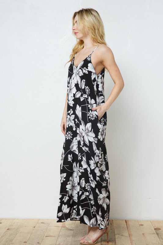 EN-A0413-PRINT MAXI DRESS WITH ADJUSTABLE STRAPS