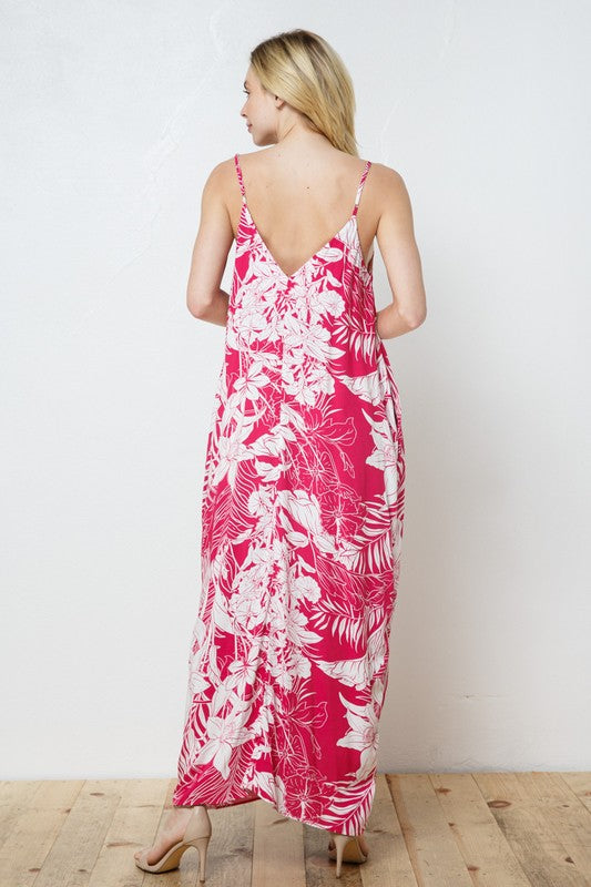 EN-A0526-PRINT MAXI DRESS WITH ADJUSTABLE STRAPS