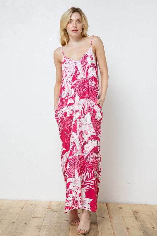 EN-A0526-PRINT MAXI DRESS WITH ADJUSTABLE STRAPS