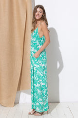 DY-A0511-Print Maxi Dress with Adjustable Straps