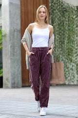 SI-23819 Washed Corduroy Pleated Pants