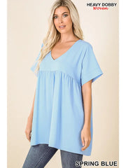 SI-15953 Empire Waist Shirring Tunic