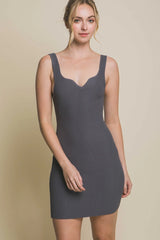 SI-26182 Ribbed Mid-Length Dress